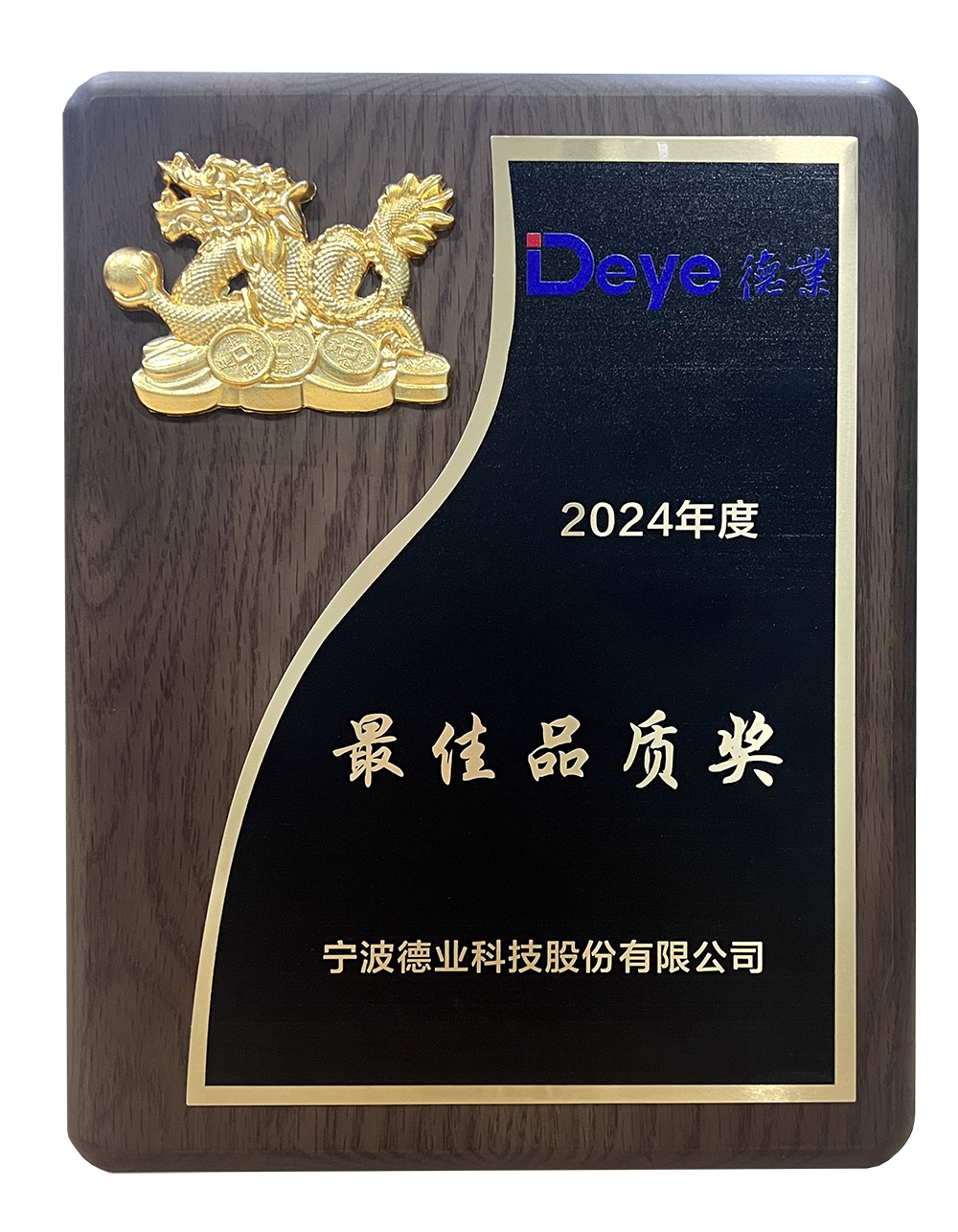 Best Quality Award at the Supplier Conference of Ningbo Deye Technology Co., Ltd. in 2024